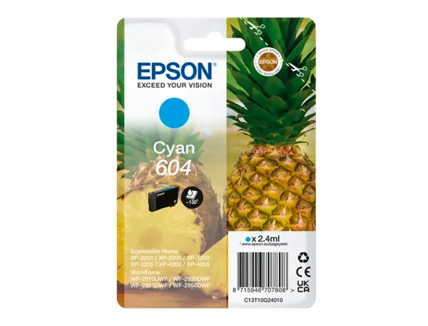 EPSON 4LB Singlepack Cyan 604 Ink — Cartouches & toners — vue 3
