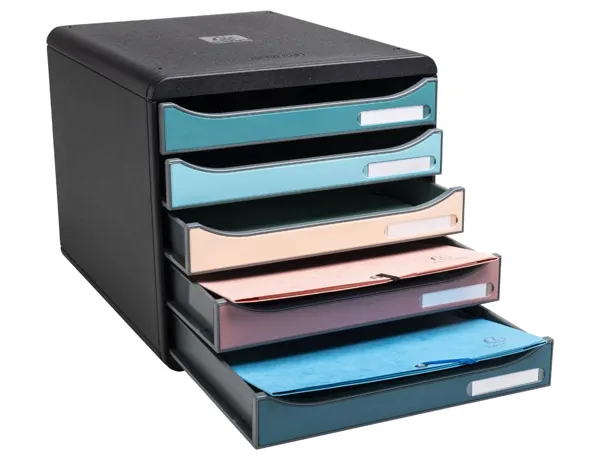 Module Classement Exacompta Big Box Plus Skandi 5 Tiroirs Coloris Assortis — Aménagement d'espace — vue 4