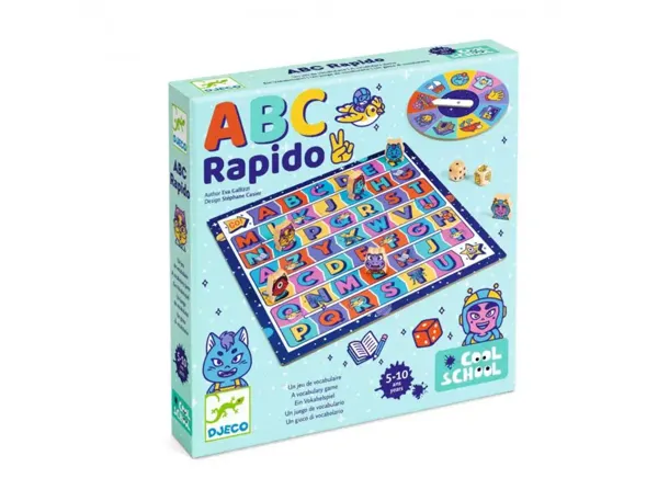 Francais Djeco Abc Rapido Jeu De Vocalbulaire 1 Roue 1 Plateau 6 Pions 2 A 6 Joueurs — Matériel & jeux éducatifs — vue 3