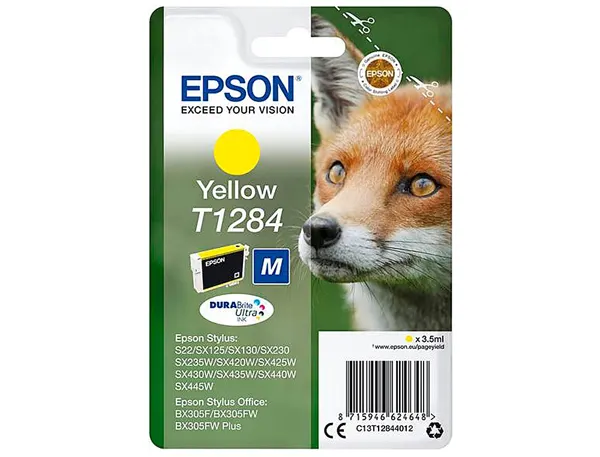 EPSON 1LB T1284 ink cartridge yellow standard capacity 3.5ml 1-pack blister without alarm — Cartouches & toners — vue 3