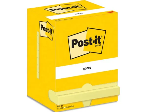 Cube de 450 feuilles de notes post-it repositionnable 76 x 76 mm coloris jaune — Fournitures — vue 5
