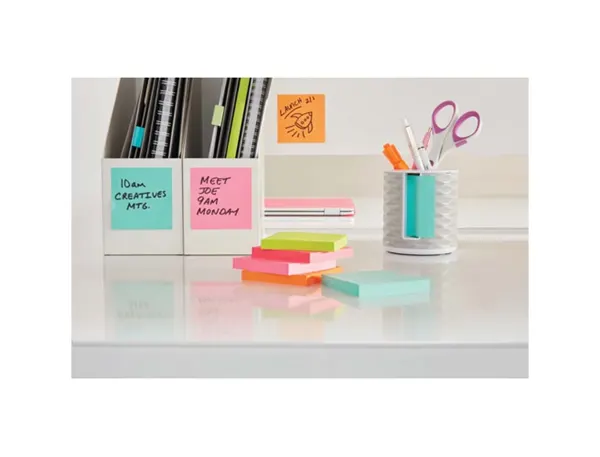Cube de 450 feuilles de notes post-it repositionnables 76 x 76 mm coloris néon rose — Fournitures — vue 4