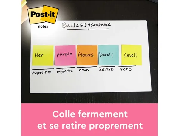 Post-it Bloc-note adhésif, 127 x 76 mm, Energetic Collection — Fournitures — vue 3