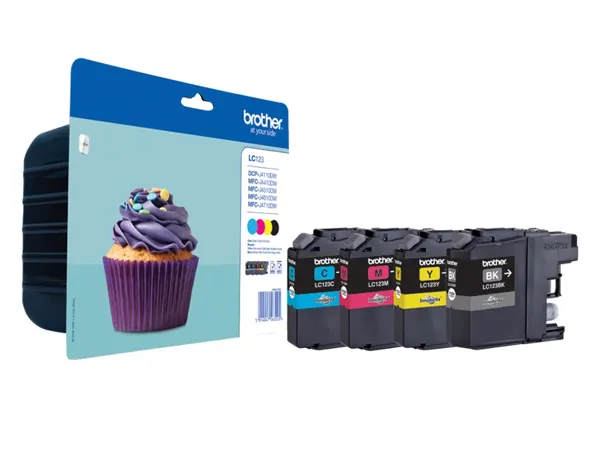 BROTHER LC-123 cartouche dencre noir et tricolore capacité standard 1-pack blister sans alarme — Cartouches & toners — vue 3